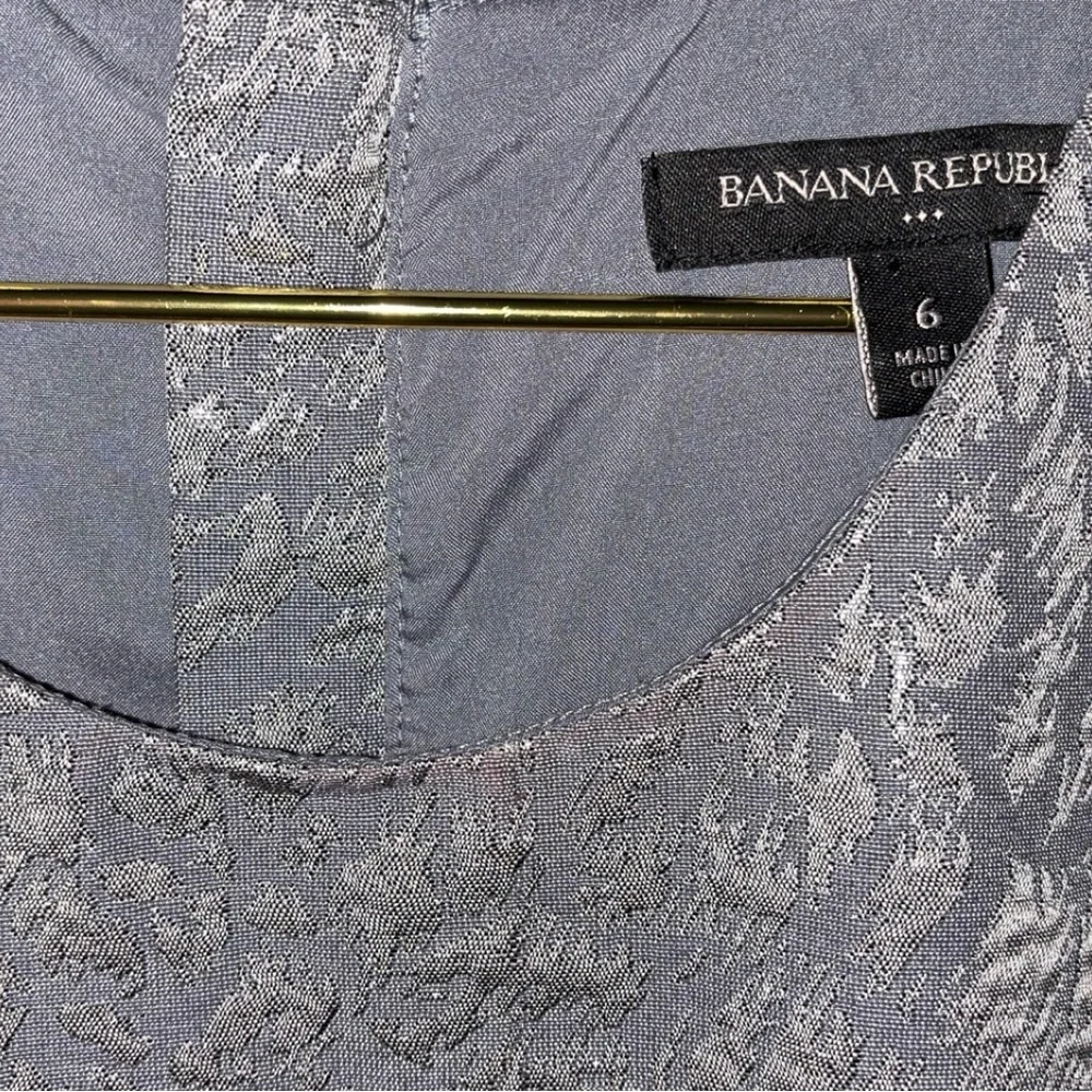 Banana Republic Sleeveless Shimmery A-Line Dress Slate Gray Size‎ 6 P2P 16" - Picture 4 of 5